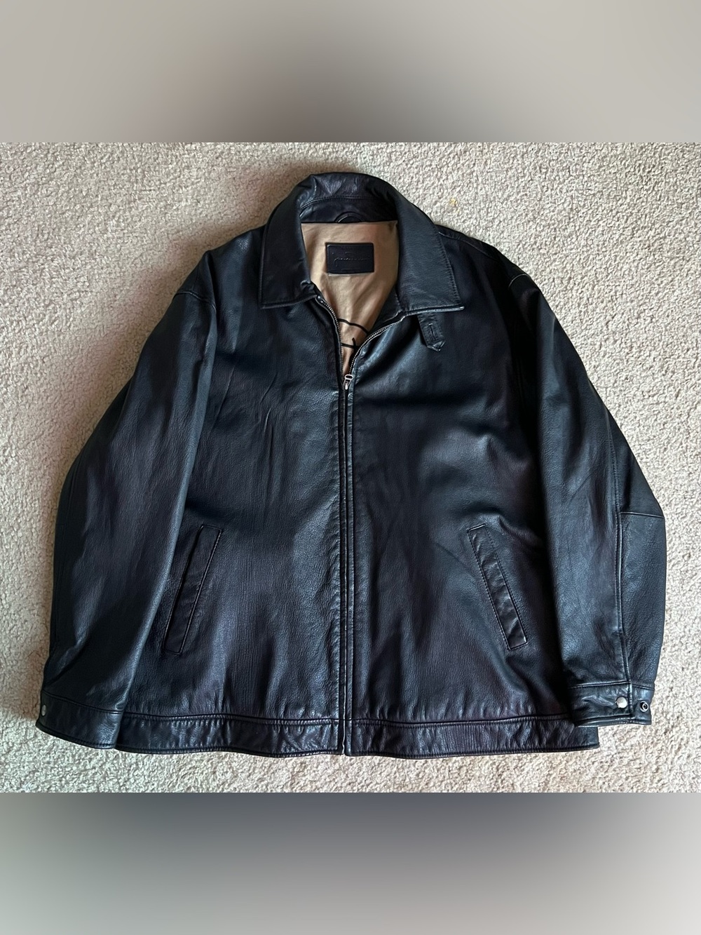 Vintage The Original James Dean Black Leather Bomber Jacket - Mens XXL